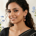 Rose Gold Channel Huggie Ball Drop Earrings, additional product view 7
