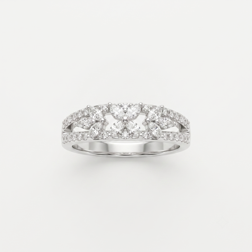 Silvme Pure 925 Sterling Silver Diamond Facet Sparkle Band Ring | Silvme Pure 925 Silver