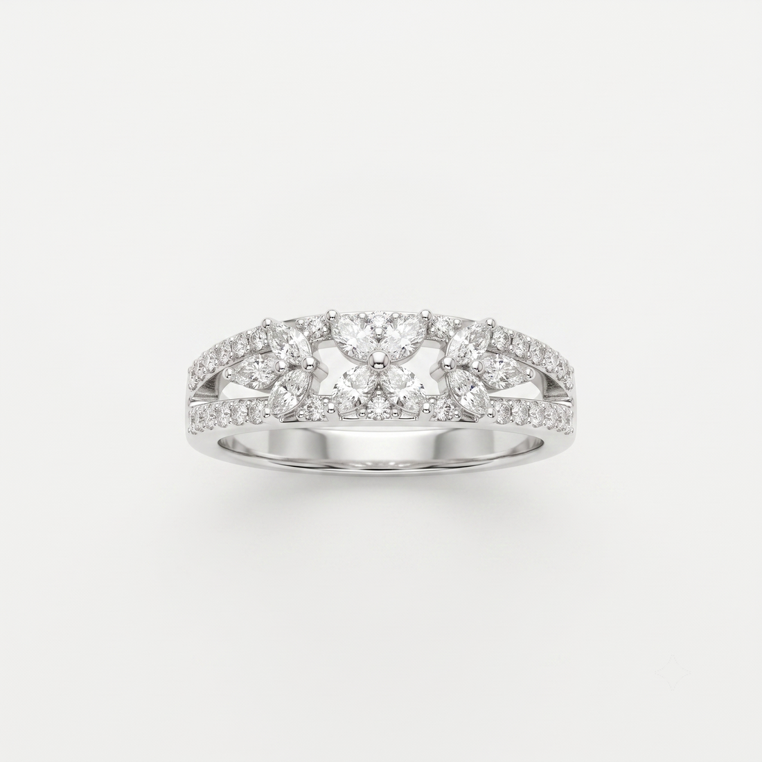 Silvme Pure 925 Sterling Silver Diamond Facet Sparkle Band Ring | Silvme Pure 925 Silver