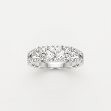 Silvme Brilliant Facet Sparkle 925 sterling silver ring for women — front view on white background