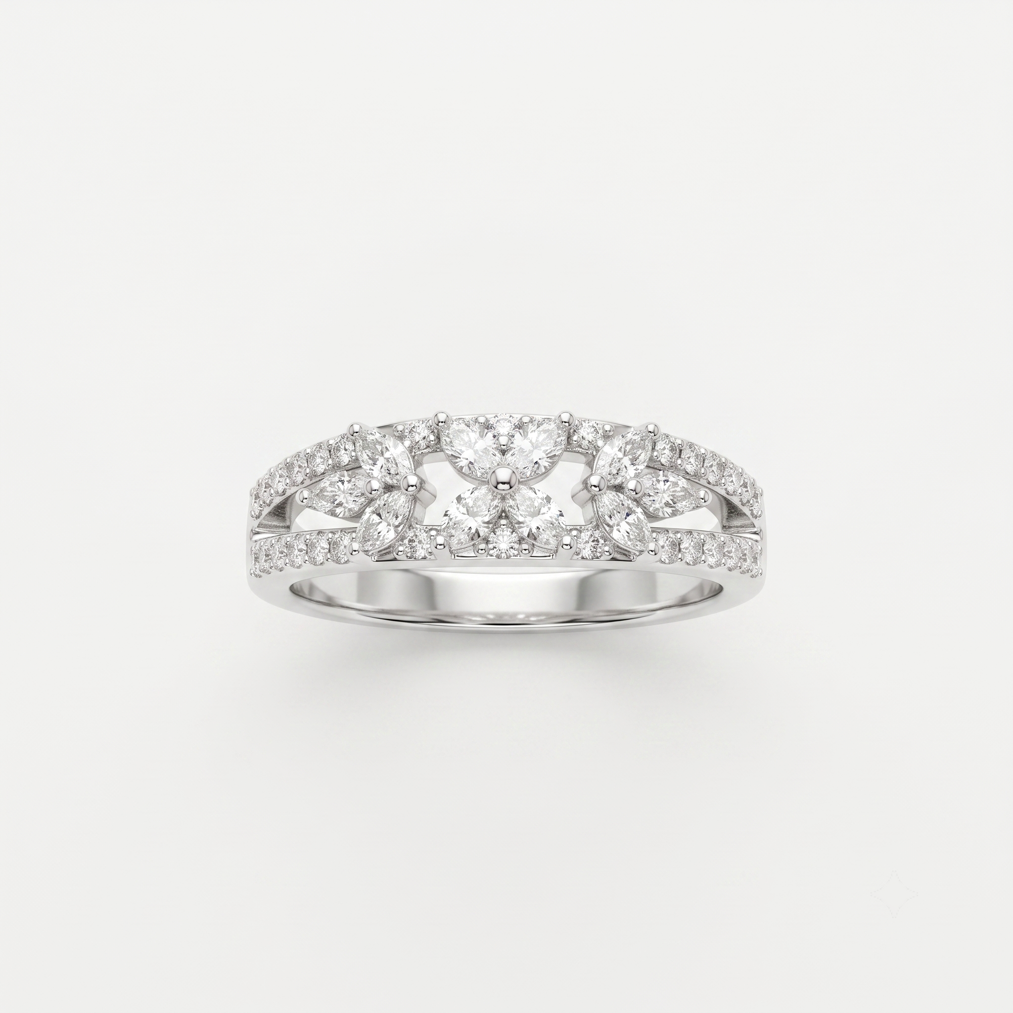 Silvme Pure 925 Sterling Silver Diamond Facet Sparkle Band Ring | Silvme Pure 925 Silver