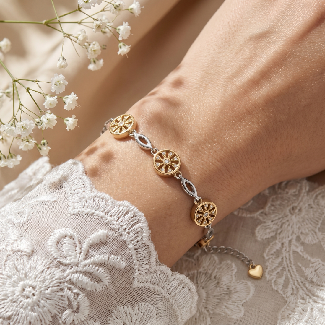 925 sterling silver Horseshoe Bracelet by Silvme, an elegant accessory for her, minimal modern styling