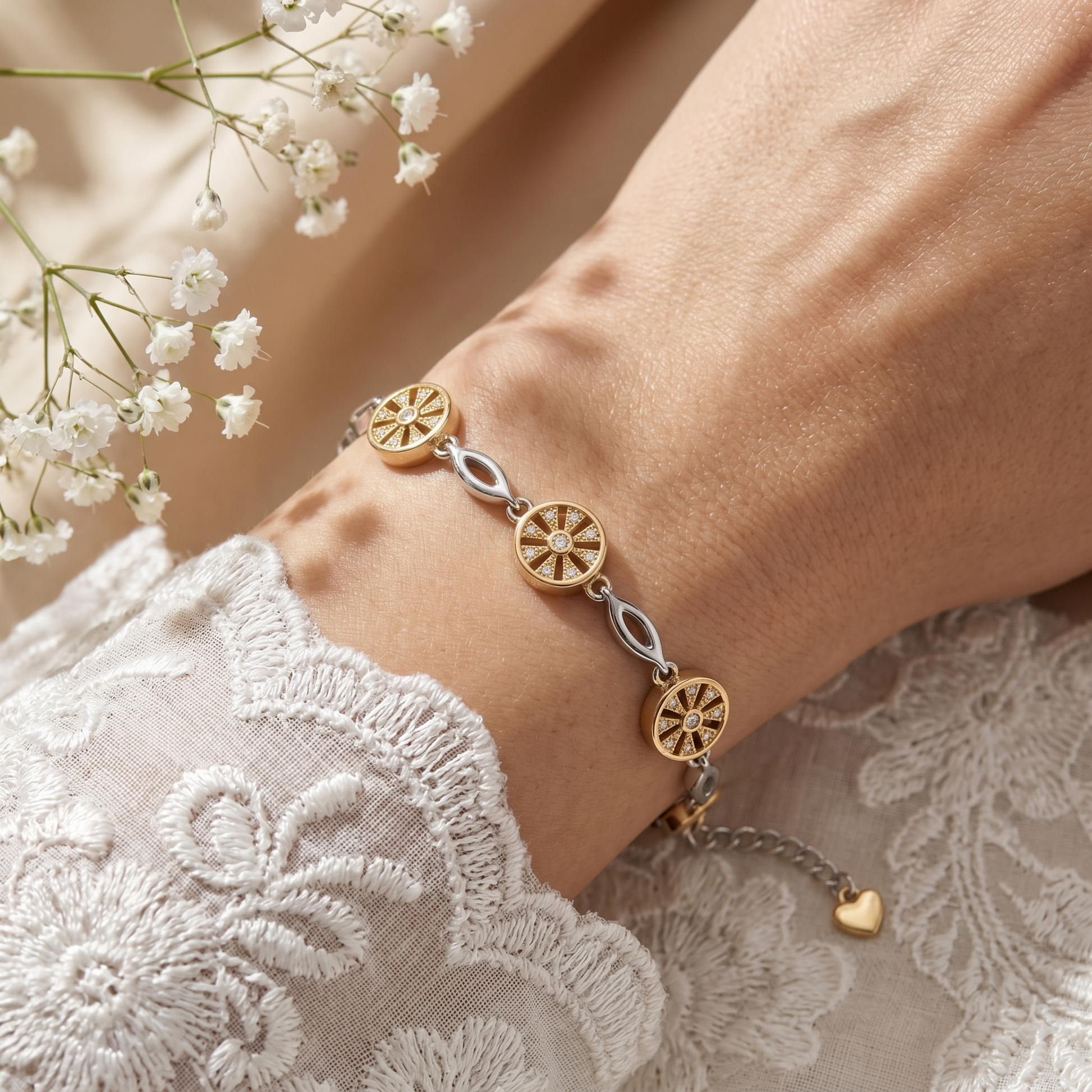 925 sterling silver Horseshoe Bracelet by Silvme, an elegant accessory for her, minimal modern styling