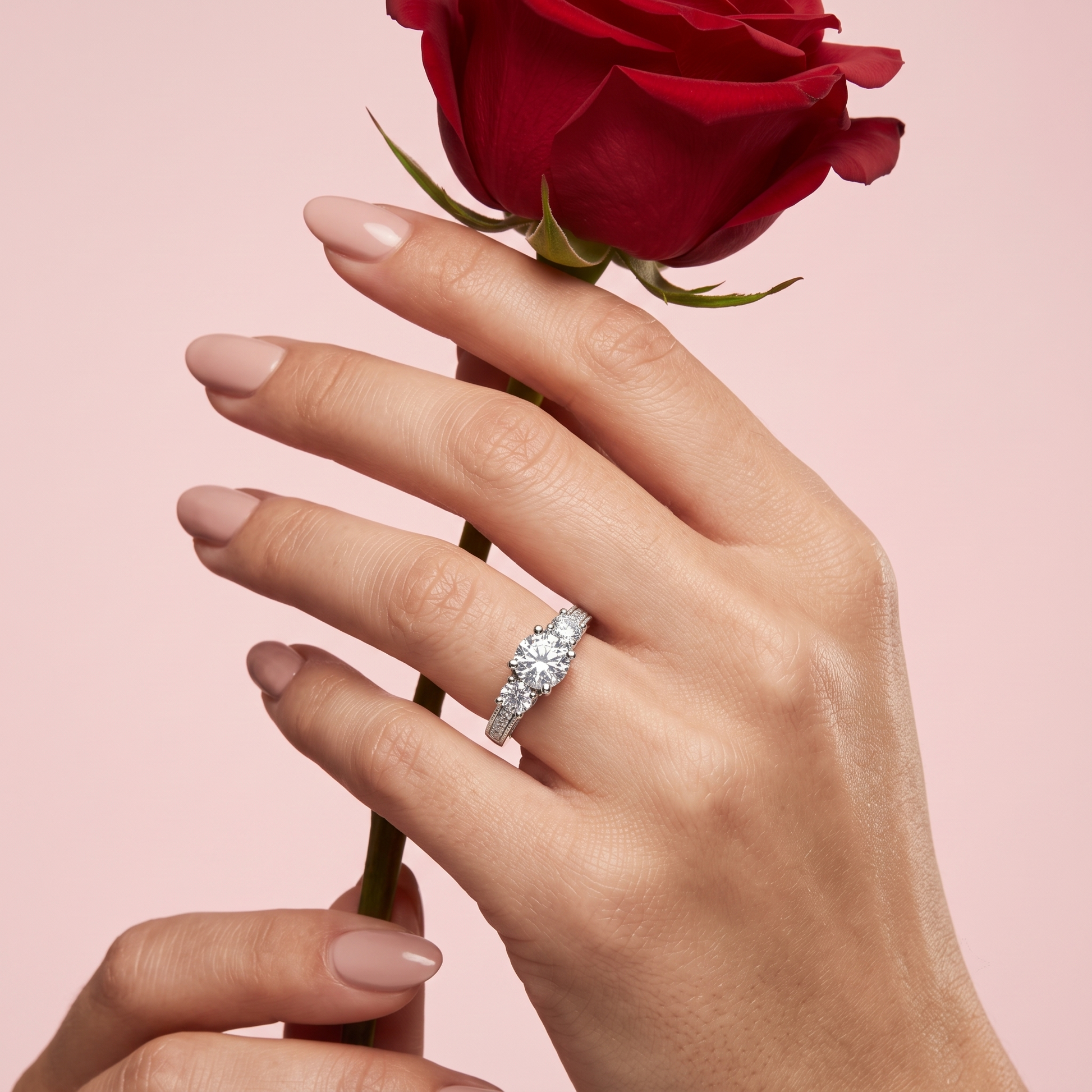 Silvme Textured 925 sterling silver ring for women — top view