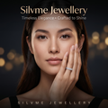 Silvme Criss-Cross Lattice 925 sterling silver ring for women — angled view