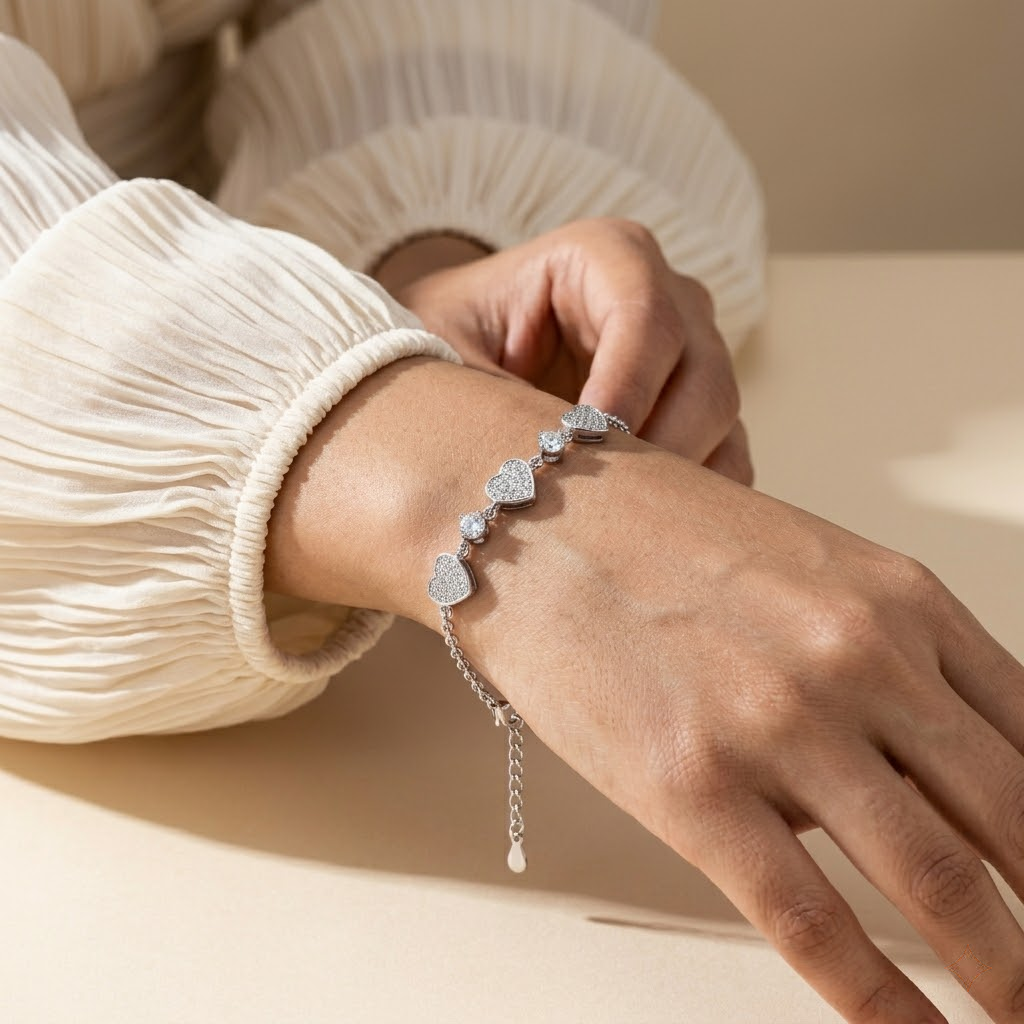 Silvme Wave Pattern Bracelet in 925 sterling silver – Designer Textured Silver Bracelet, minimal modern styling