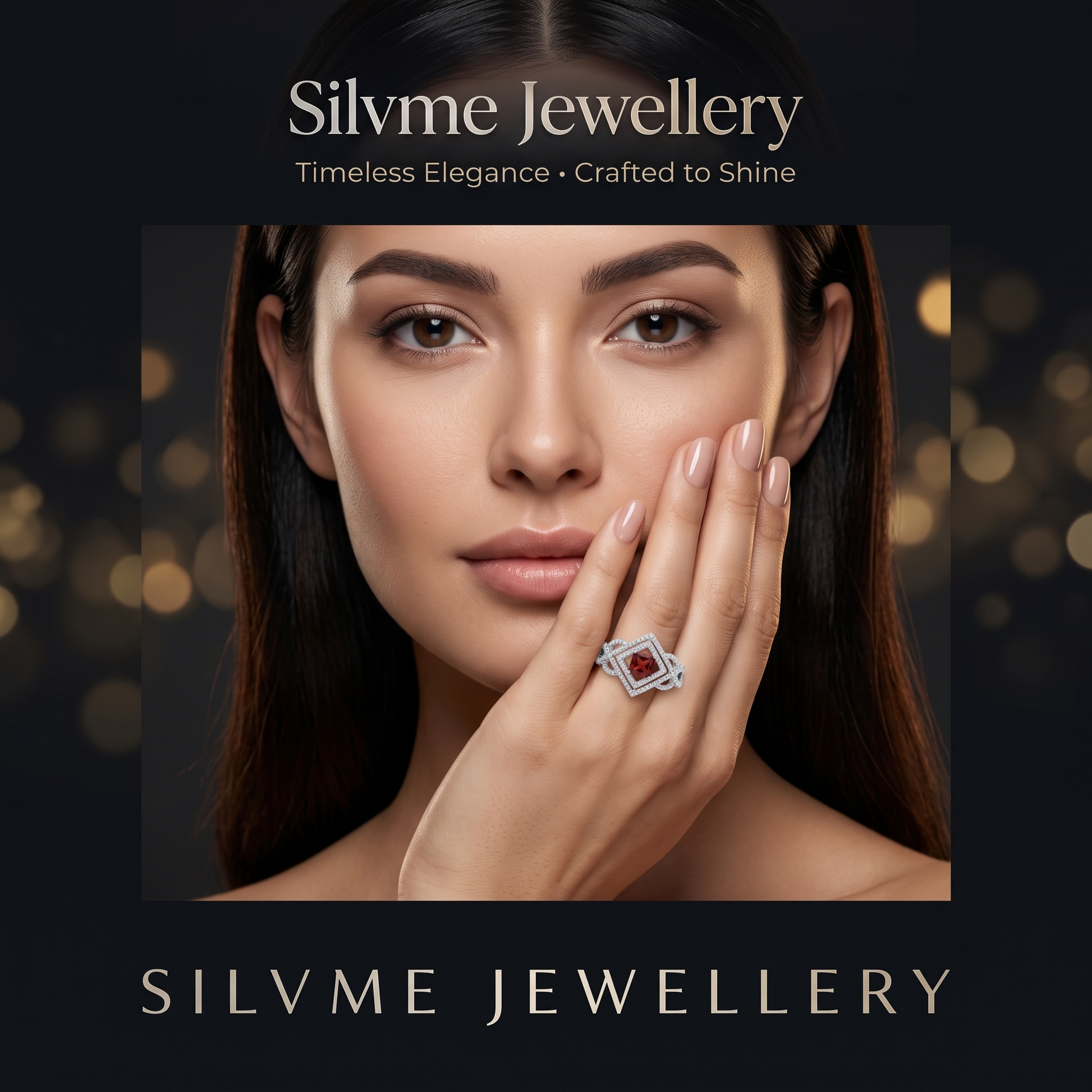 Silvme Infinity Loop 925 sterling silver ring for women — side profile