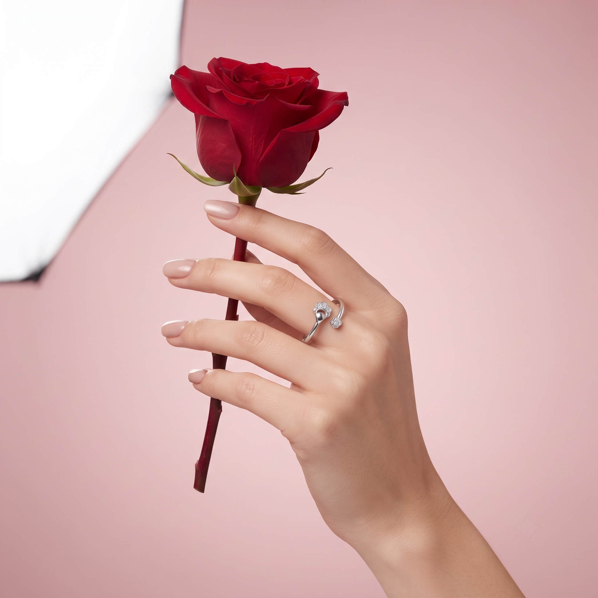 Silvme Classic Birthday 925 sterling silver ring for women — studio detail shot