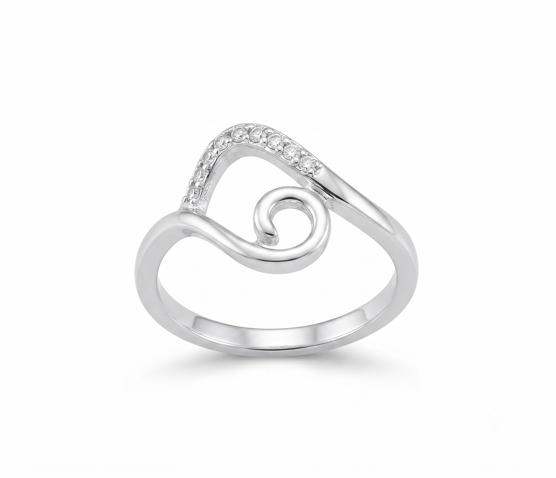 Silvme Adjustable Minimal 925 sterling silver ring for women — front view on white background