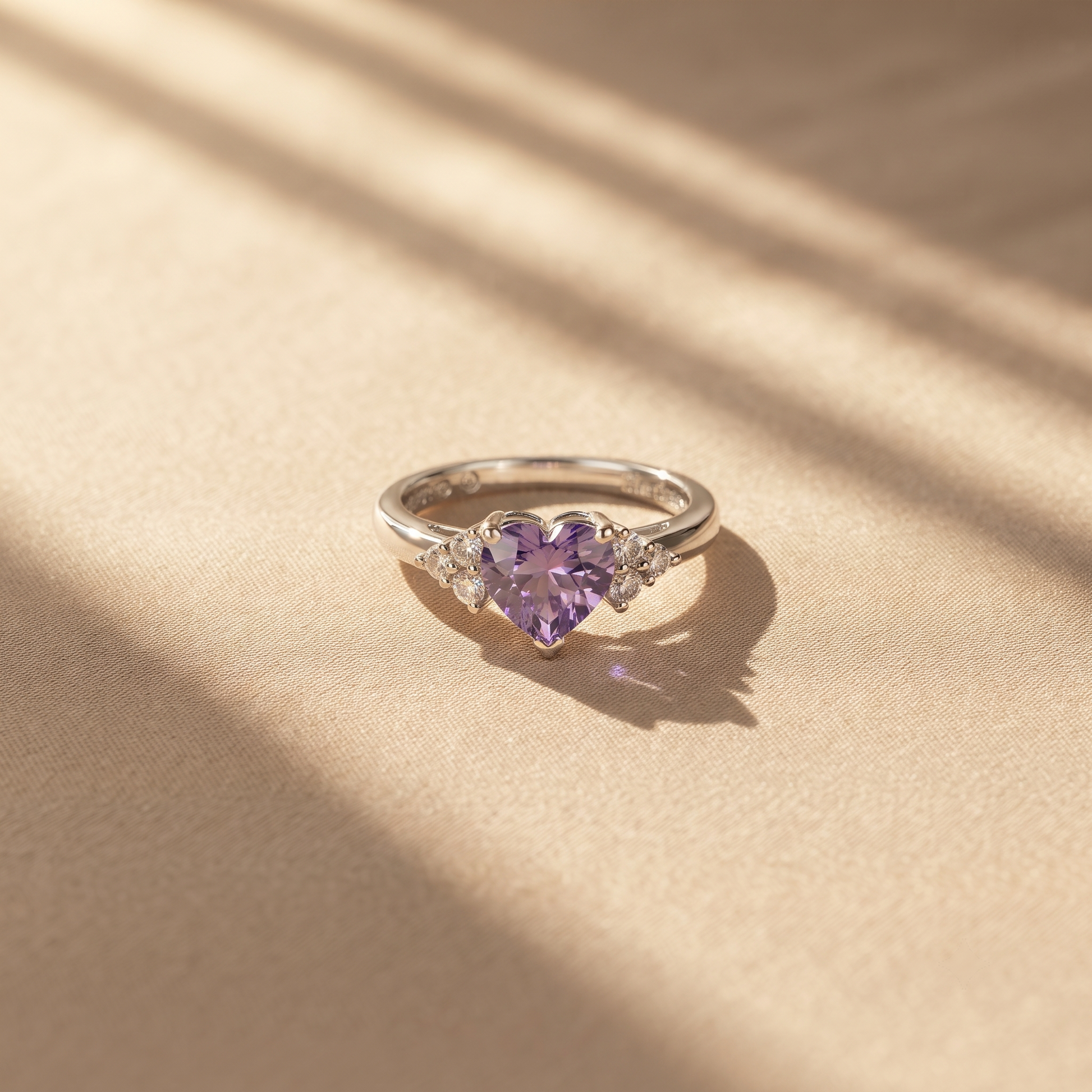 Sterling silver purple oval stone halo ring for women for cocktail party and sangeet night styling