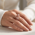 Silvme Geometric Pattern 925 sterling silver ring for women — close-up detail