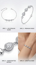 925 silver Heart Charm CZ Bracelet by Silvme, made for party wear, timeless everyday elegance