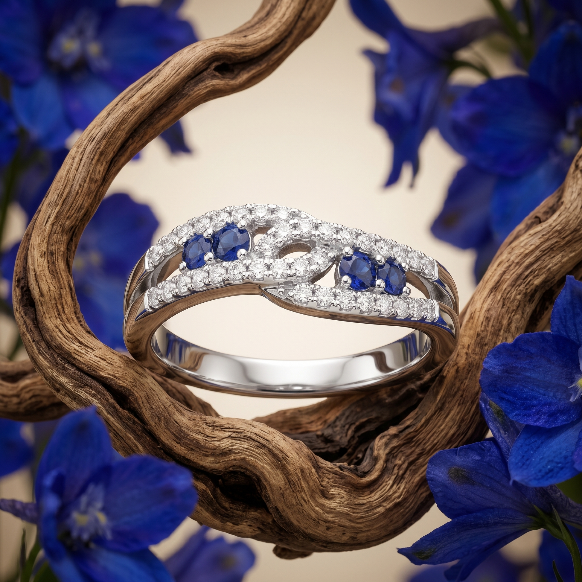 Silvme Butterfly Whimsy 925 sterling silver ring for women — front view on white background