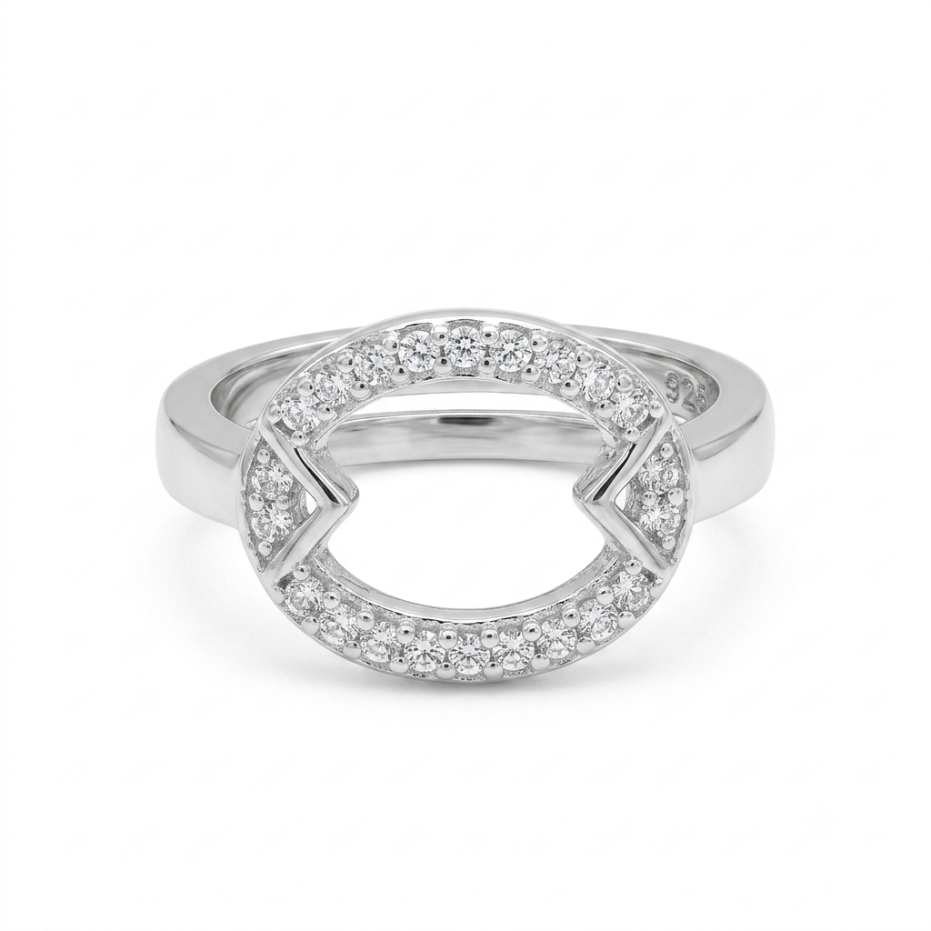 Silvme Rope-Twist 925 sterling silver ring for women — front view on white background