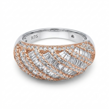 Silvme Matte Finish 925 sterling silver ring for women — front view on white background