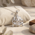 Detailed geometric pendant styling on the Silvme Geometric Pendant Necklace Professional Style in polished 925 sterling silver
