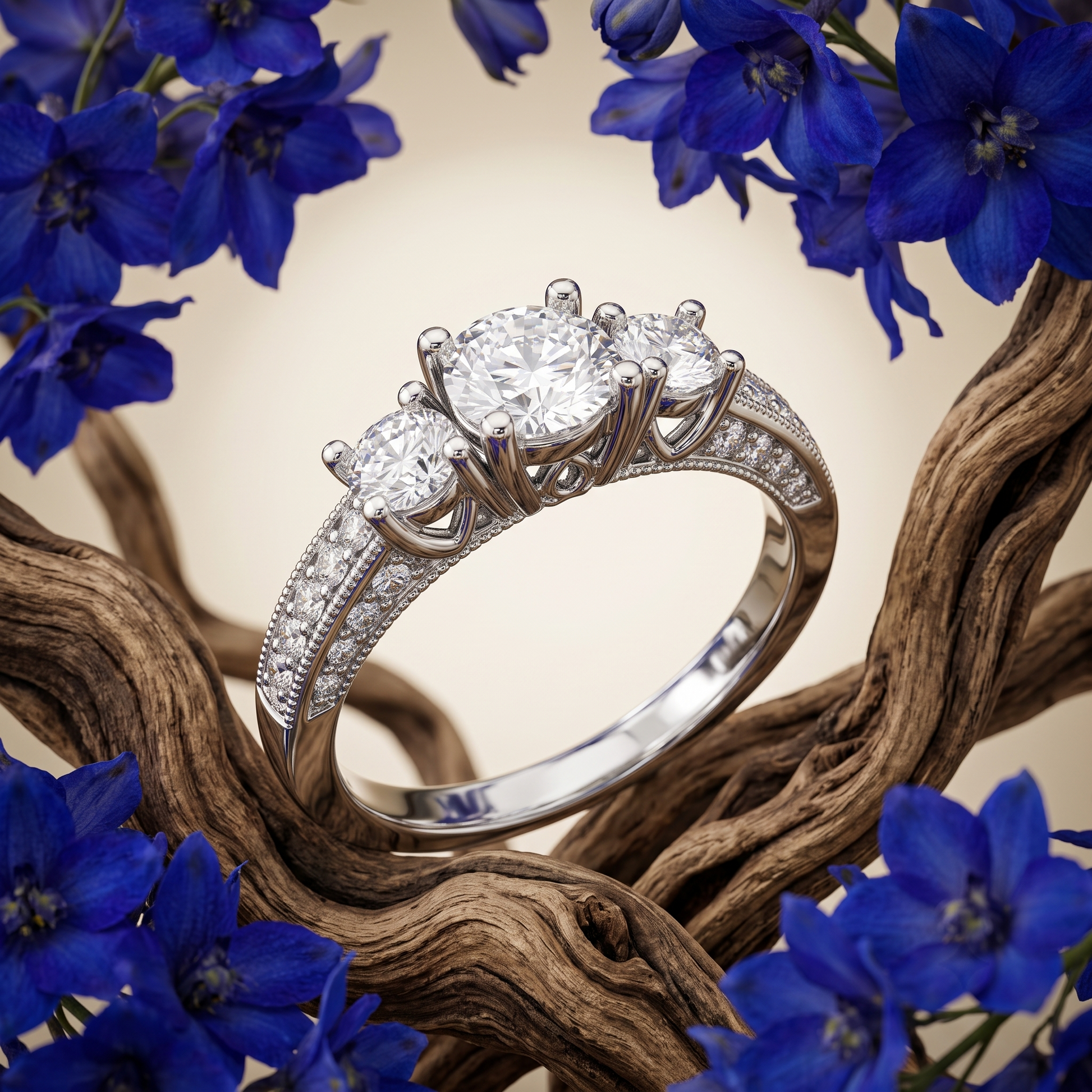 Silvme Textured 925 sterling silver ring for women — macro close-up