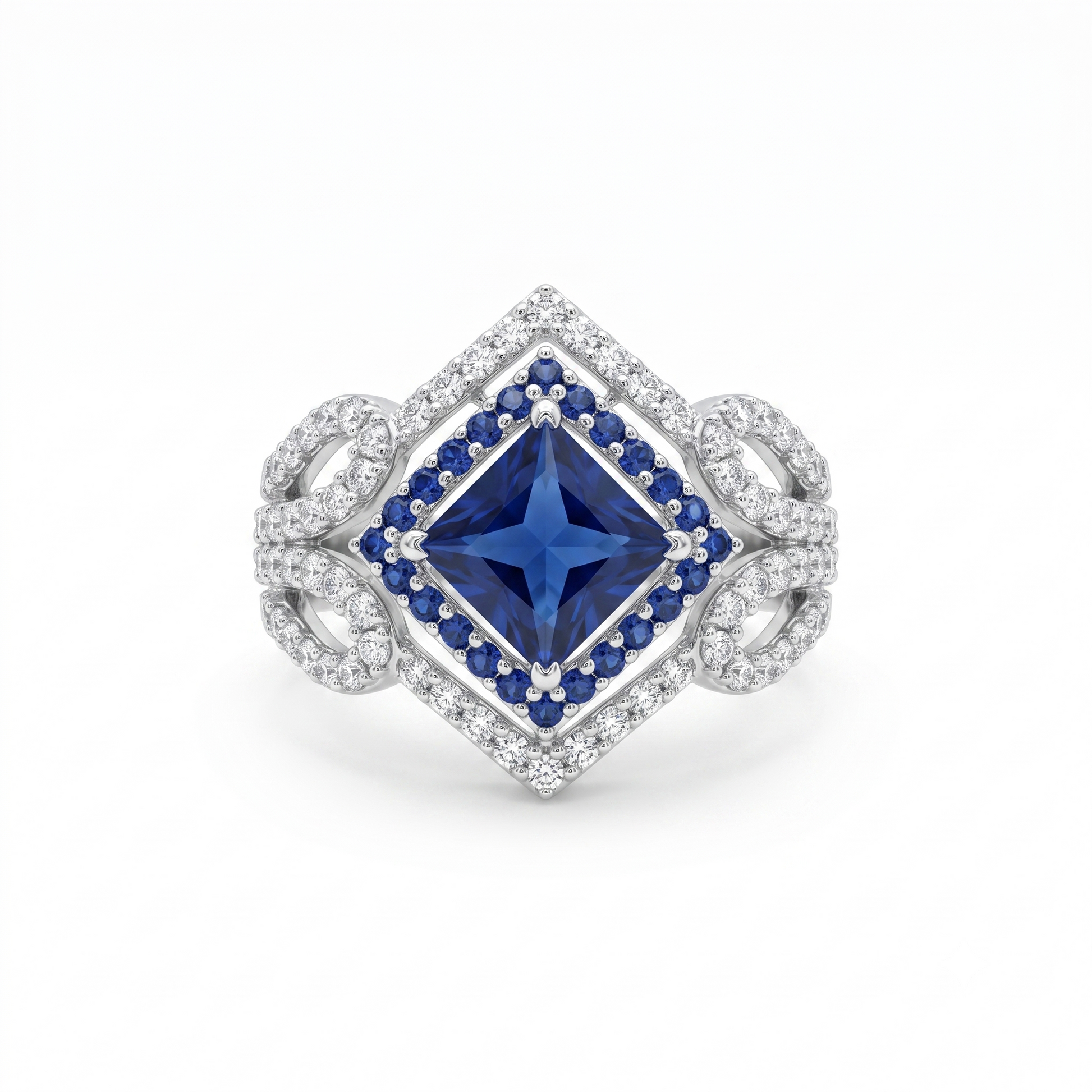 Silvme Adjustable 925 sterling silver ring for women — front view on white background