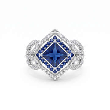 Silvme Adjustable 925 sterling silver ring for women — front view on white background