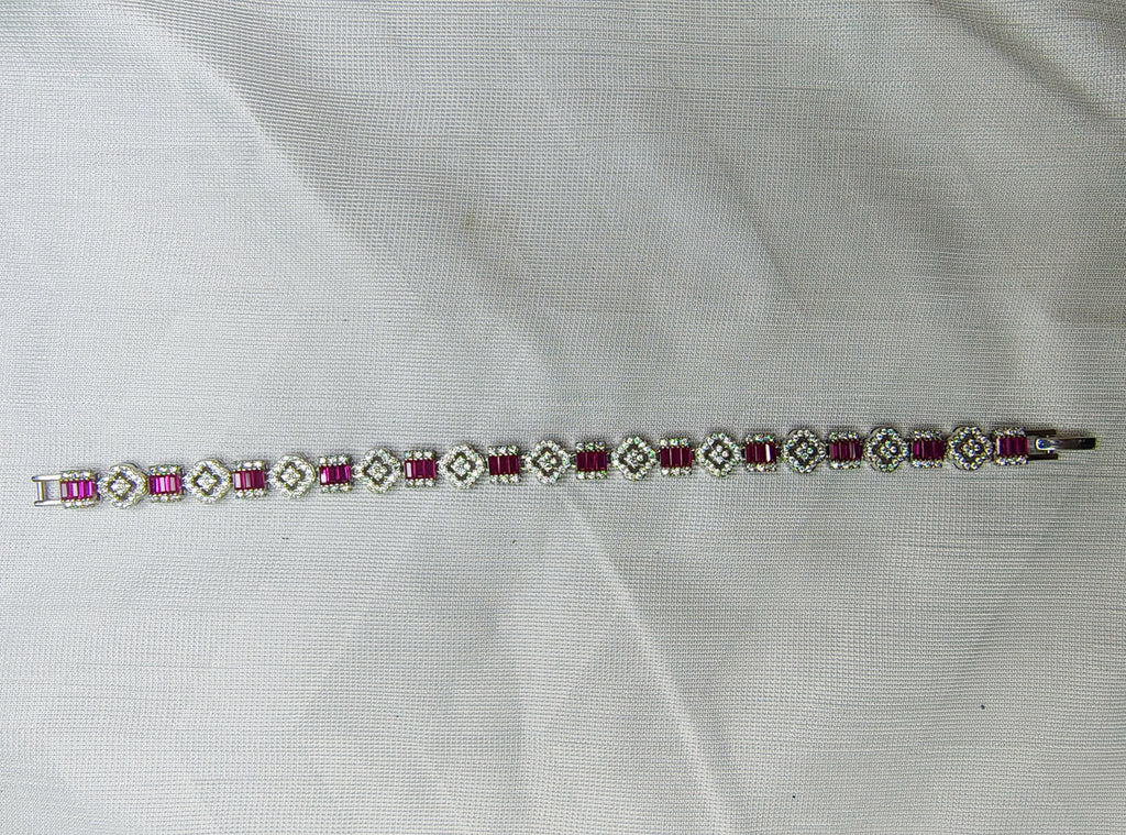 Cross charm 925 silver bracelet front view