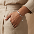 Silvme Lotus Flower CZ Bracelet in 925 silver – Spiritual Lotus Silver Charm Bracelet for women