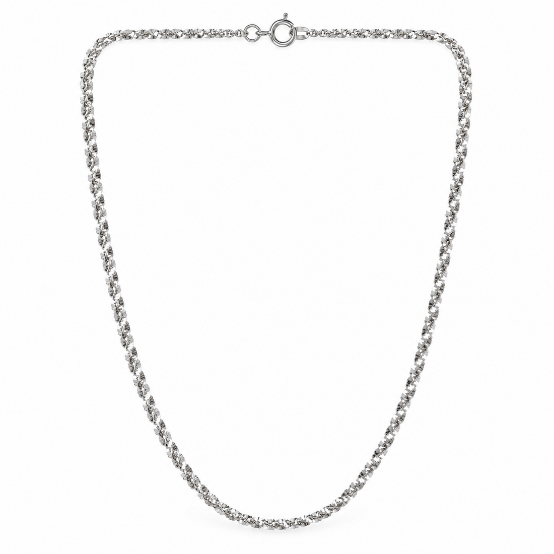 Sterling silver rhodium-plated chain by Silvme, made for women and men, close to 3.66 g in weight