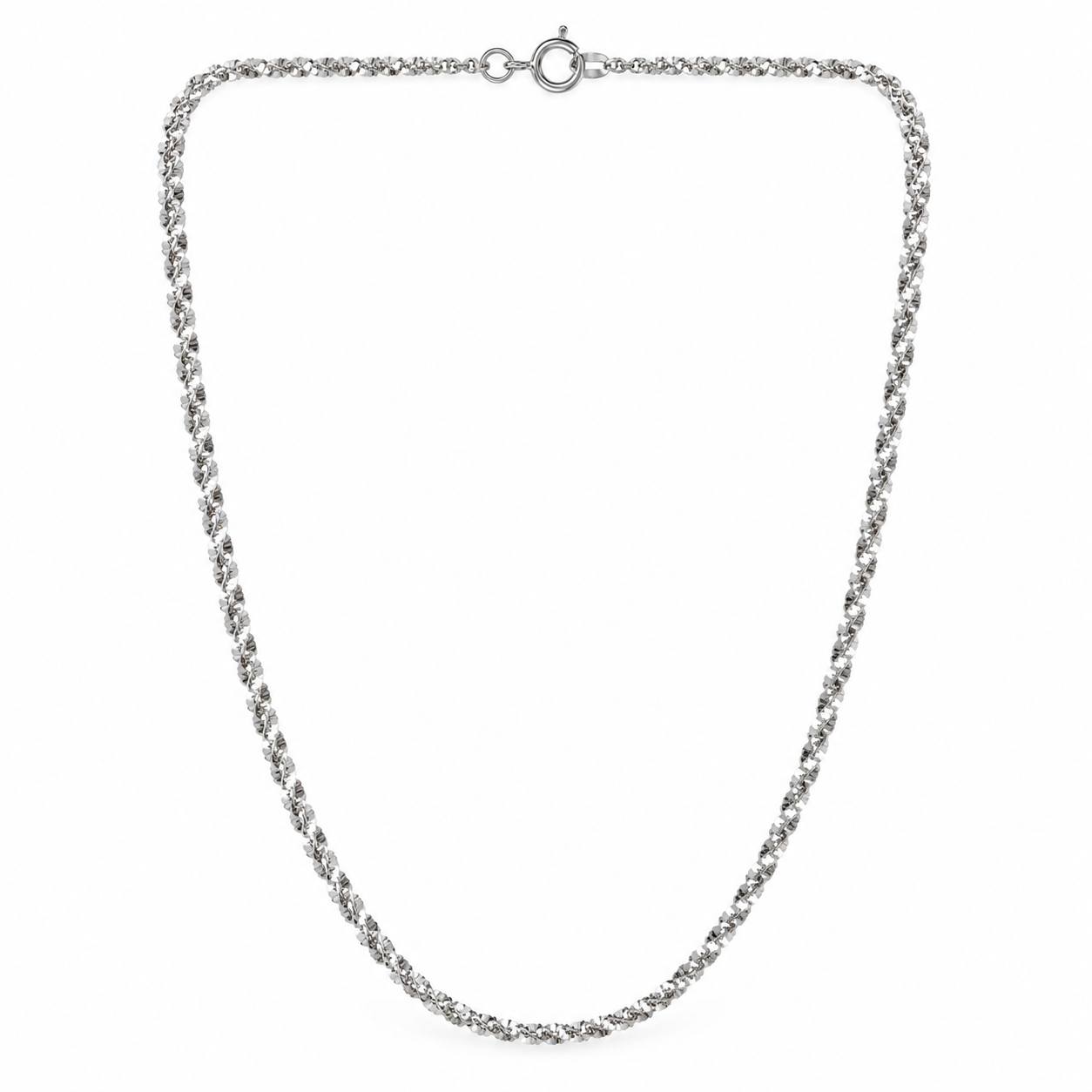 Sterling silver rhodium-plated chain by Silvme, made for women and men, close to 3.66 g in weight