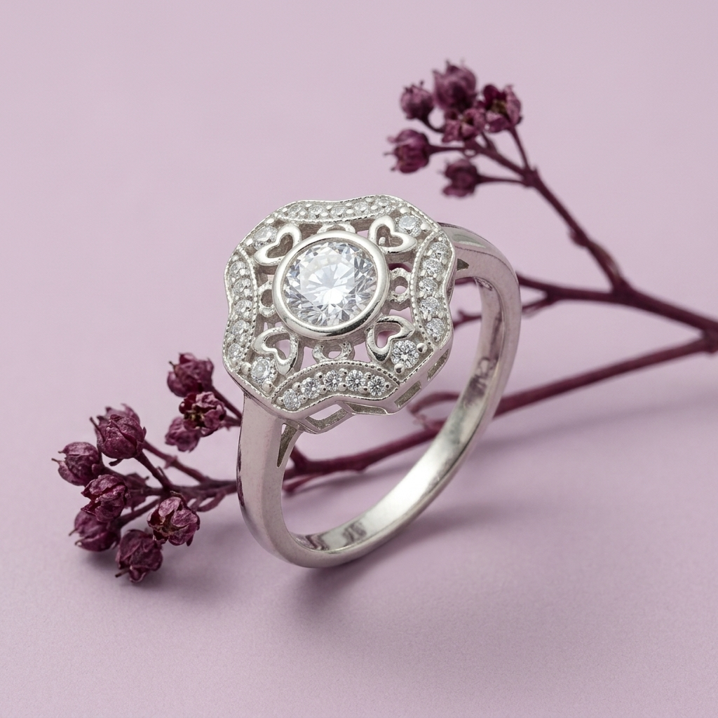Silvme Braided 925 sterling silver ring for women — side profile