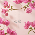 Eiffel Tower Halo Threader Earrings, alternate angle