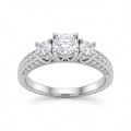 Silvme Textured 925 sterling silver ring for women — angled view