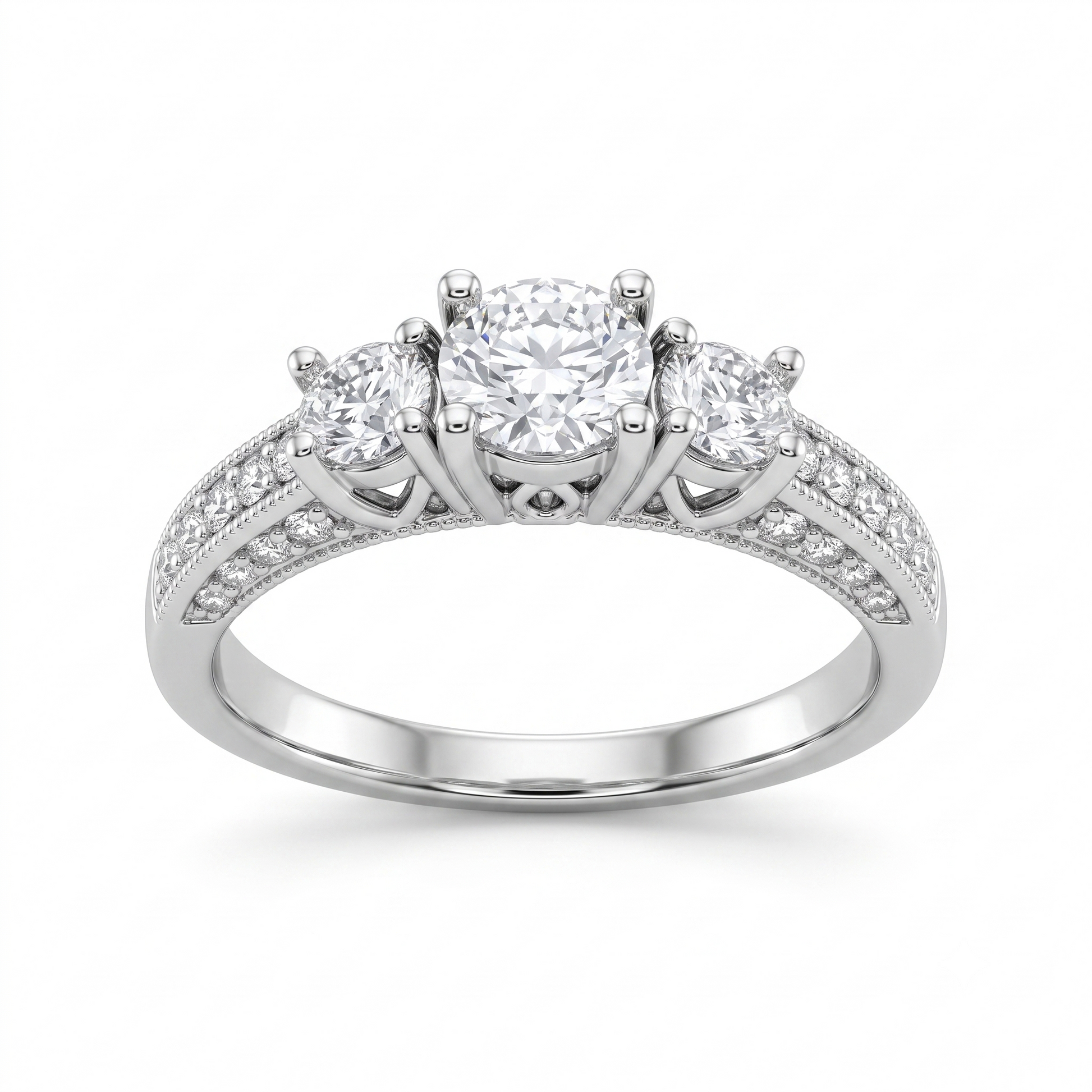 Silvme Textured 925 sterling silver ring for women — angled view