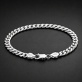 Silvme 925 sterling silver heavy curb chain bracelet for men on a dark studio surface