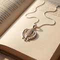 Romantic Pendant design detail on the Silvme Romantic Pendant Necklace Gift for Girlfriend, crafted in polished 925 silver