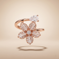 Silvme Star Motif 925 sterling silver ring for women — angled view