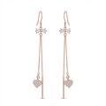 Rose-Gold-Tone Cross and Heart Drop Earrings, front product view