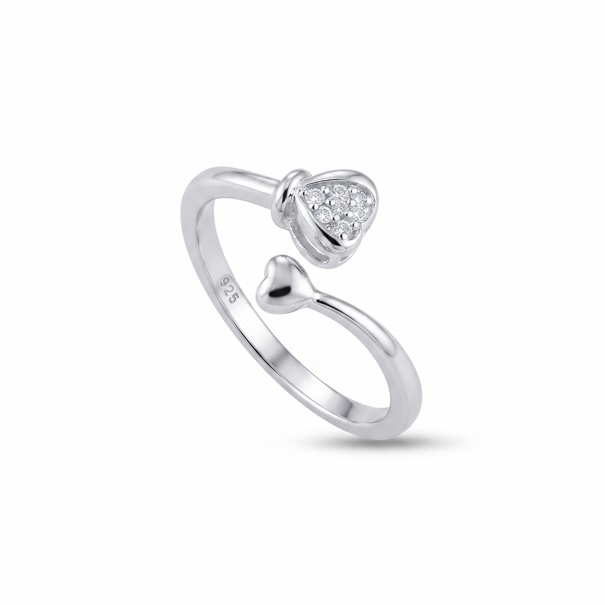Silvme Anniversary 925 sterling silver ring for women — front view on white background