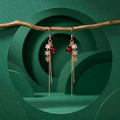 Daisy Cluster Amber-Tone Drop Earrings, additional product view 9
