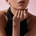 Silvme 925 Sterling Silver Classic Pearl Ring, round white pearl on a slim silver band