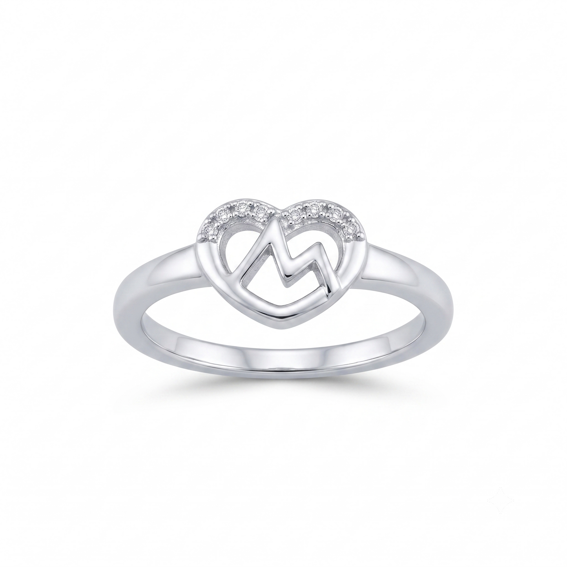 Silvme Stackable Fashion 925 sterling silver ring for women — front view on white background