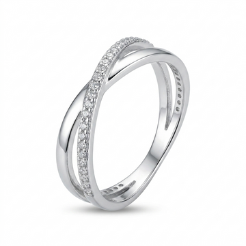 Silvme Solitaire-Style 925 sterling silver ring for women — front view on white background