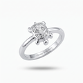 Silvme sparkling turtle 925 sterling silver ring for women with fully stone-set sparkling shell on a slim band