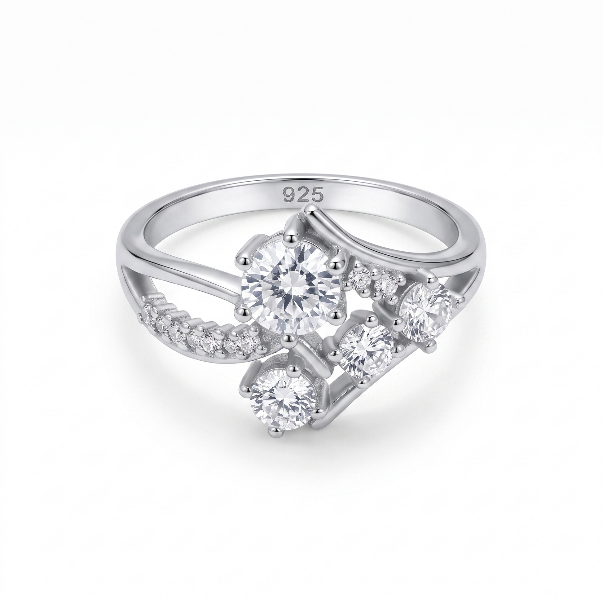 Silvme Butterfly 925 sterling silver ring for women — front view on white background