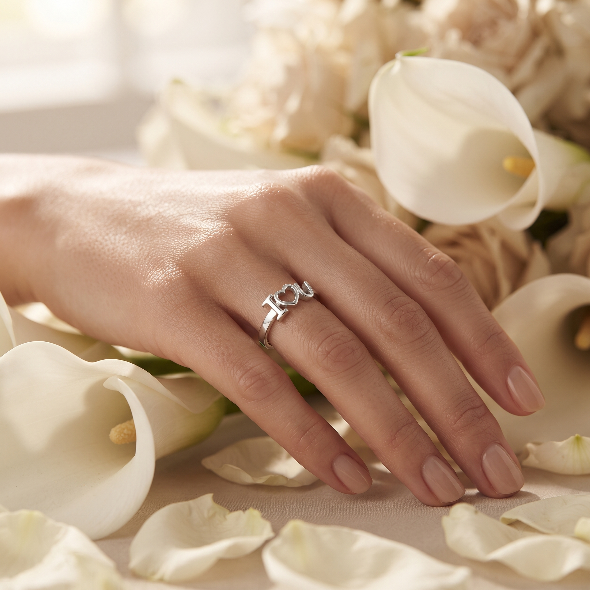 Silvme Friendship 925 sterling silver ring for women — close-up detail