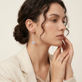 Split Heart Pave Stone-Set Threader Earrings, additional product view 7