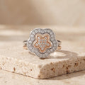Silvme Oval Halo with cubic zirconia 925 sterling silver halo ring for women, silver-tone, diwali gift for her, gift for women, on-hand styling view