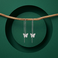 Stone-Set Butterfly Charm Threader Earrings, additional product view 8