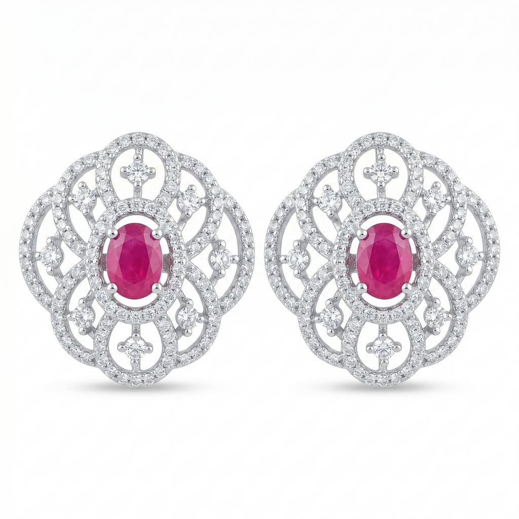 Silvme Pure 925 Sterling Silver Mystical Moonstone Style Hoop Earrings for Women & Girls – Lifestyle Shot | Silvme Pure 925 Silver Earrings