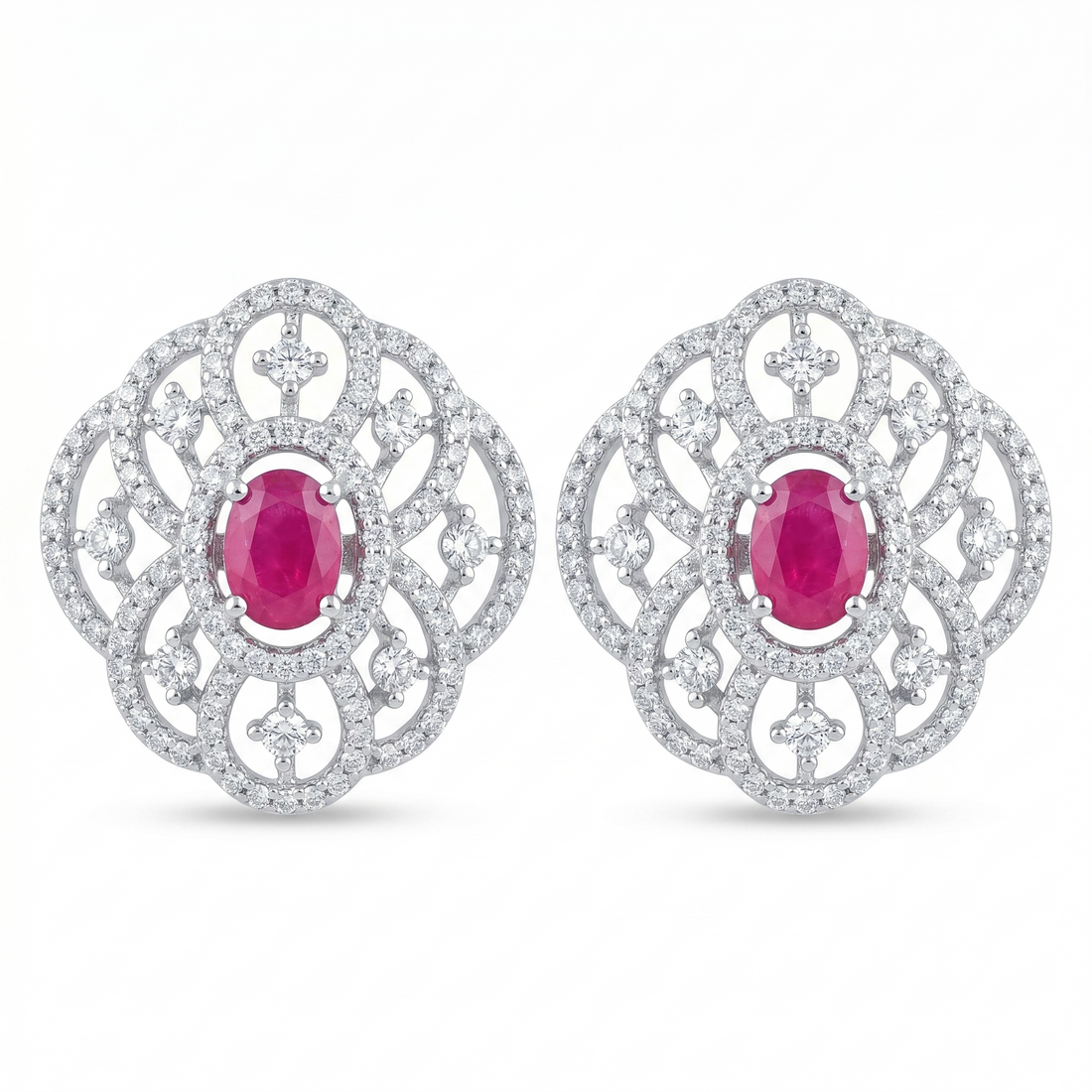 Silvme Mystical Moonstone Style Hoop Earrings in 925 sterling silver, jewellery for women, ideal for party wear
