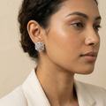 Ornate Floral Snowflake Stud Earrings, additional product view 4