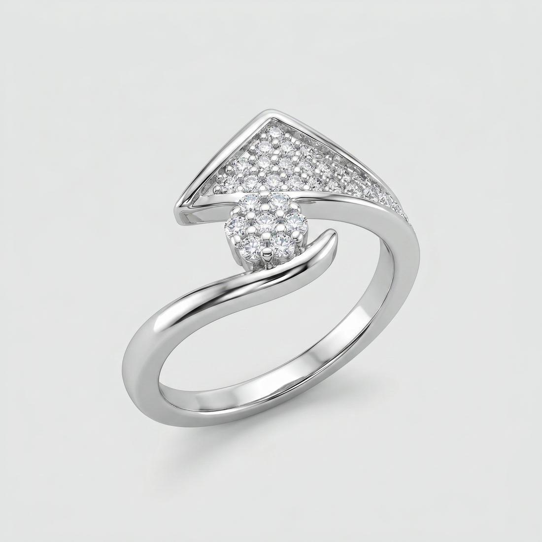 Silvme Floral Band Ring in 925 sterling silver, jewellery for women, minimal modern styling